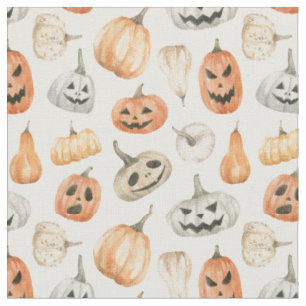 Roligt Watercolor Pumpkin Mönster Tyg