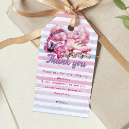 Roligt Watercolor Roller Blade Birthday Presentetikett