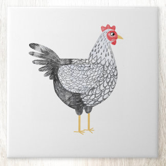 Roligt Watercolor Wyandotte Chicken Kakelplatta