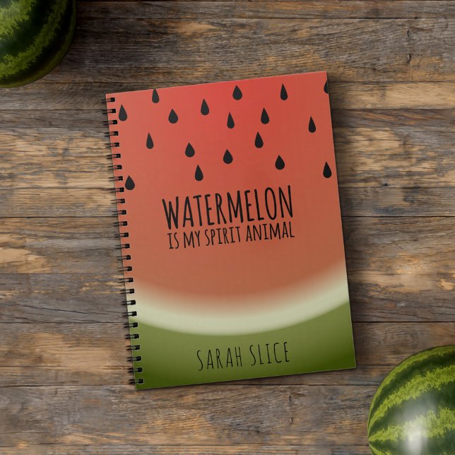 Roligt Watermelon är min Fruktiga bärbara dator fö Anteckningsbok Med Spiral (If watermelon is your spirit animal as it is mine, just add your name to this cute notebook)