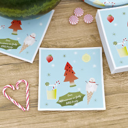Roligt Watermelon-julen i juli BBQ Party Napkins Pappersservett