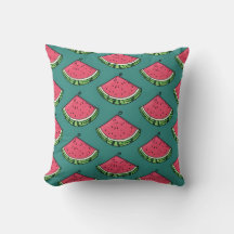 Roligt Watermelon Segce Mönster Dekorativ kudde
