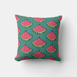 Roligt Watermelon Segce Mönster Dekorativ kudde