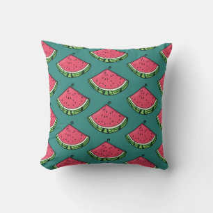 Roligt Watermelon Segce Mönster Dekorativ kudde