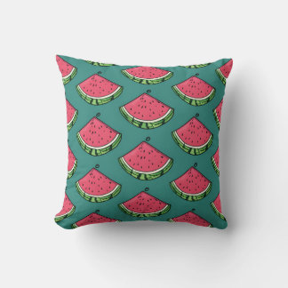 Roligt Watermelon Segce Mönster Dekorativ kudde