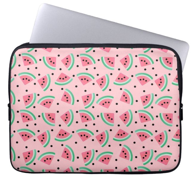 Roligt Watermelon Slice Mönster Summer Vibes Laptop Fodral (Framsidan)