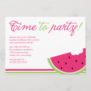 Roligt Watermelon Sommaren Party Inbjudningar