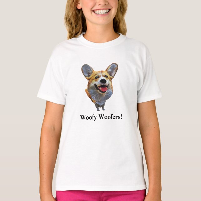 Roligt Welsh Corgi Hund Girls T-Shirt (Framsida)