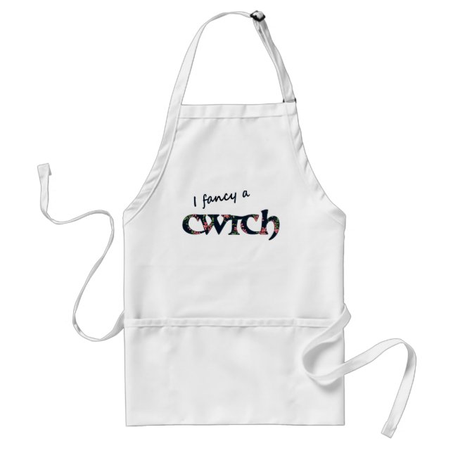Roligt Welsh Cwtch Apron, Blommigt Förkläde (Framsidan)