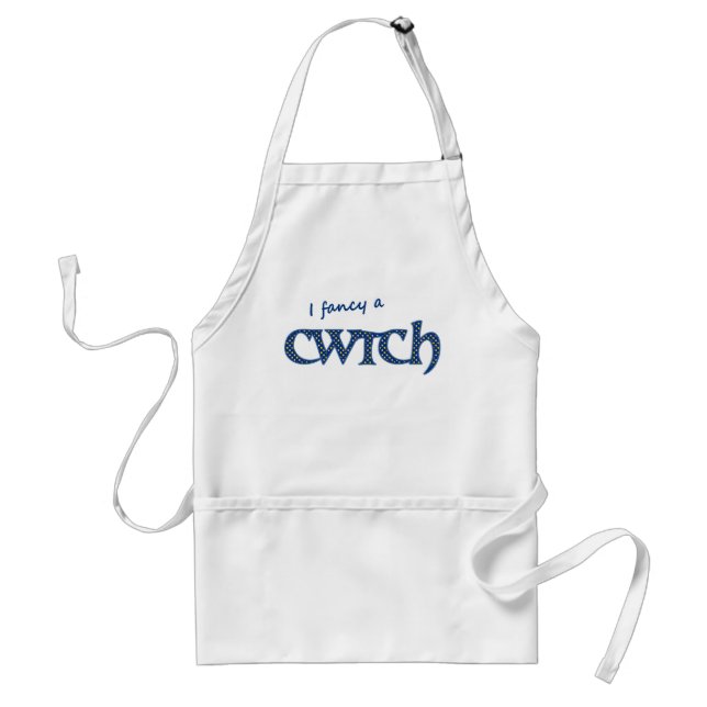 Roligt Welsh Cwtch Apron, Polka dots Förkläde (Framsidan)
