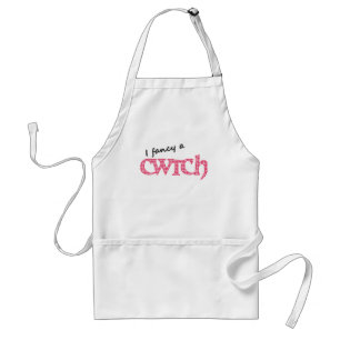 Roligt Welsh Cwtch Apron, Red Check Gingham Förkläde
