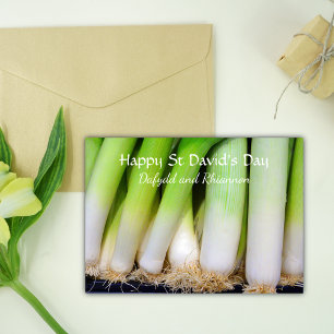Roligt Welsh Leeks St David's Day Personlig Kort