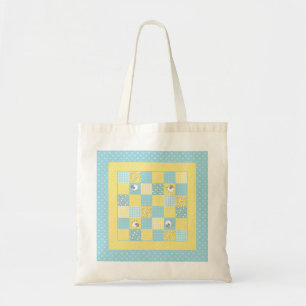 Roligt Welsh Sheep, Faux Patchwork, Tote Bag Tygkasse