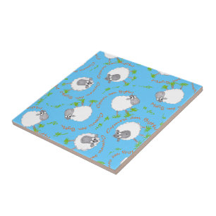 Roligt Welsh Sheep, Wales Forever, Ceramic Tile Kakelplatta