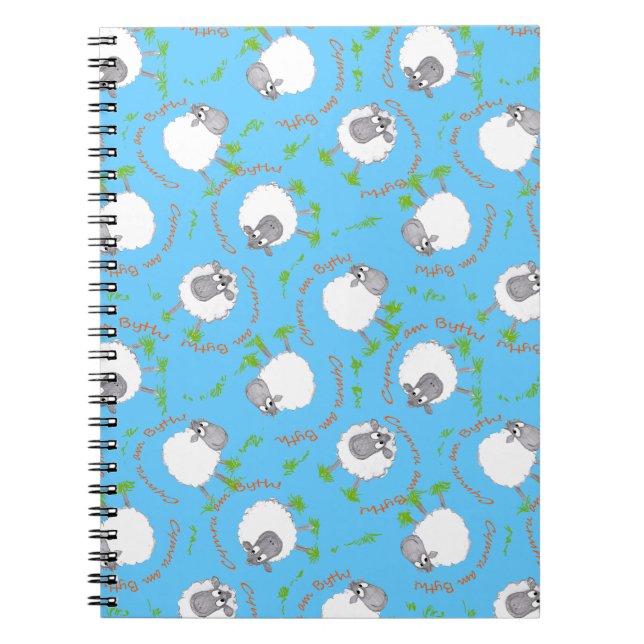 Roligt Welsh Sheep, Wales Forever, Spiral Notebook Anteckningsbok (Framsidan)