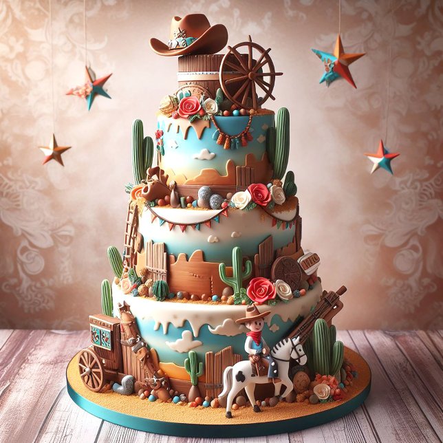 ROLIGT WESTERN THEMED BARNS FÖDELSEDAG KORT (Skapare uppladdad)