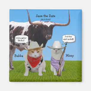 Roligt westernt/texanen/Cowboys sparar datera Magnet