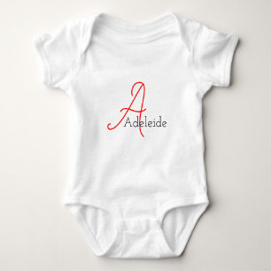 Roligt Whimsical Girly Script Monogram och Namn T Shirt