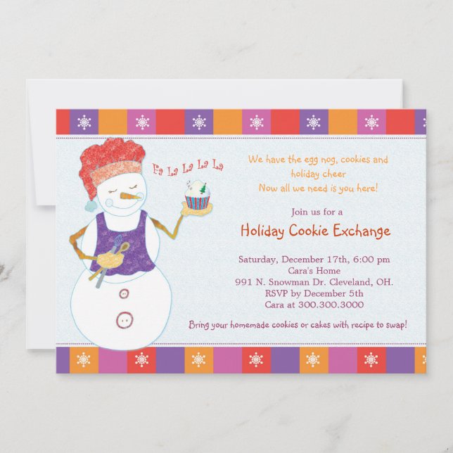 Roligt Whimsical Helgdag Cookie Exchange Party Inbjudningar (Framsida)