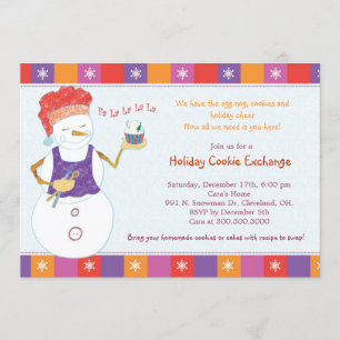 Roligt Whimsical Helgdag Cookie Exchange Party Inbjudningar