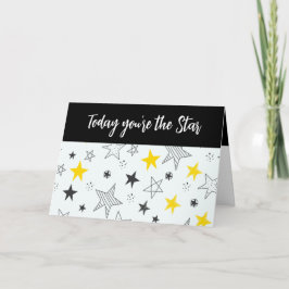 Roligt Whimsical Stars Add a Namn Grattis på födel Kort