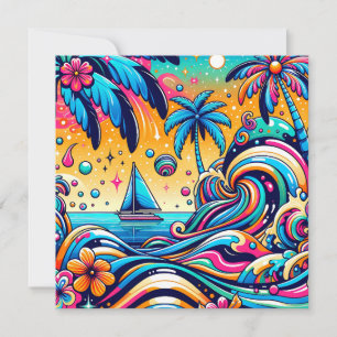 Roligt Whimsique Psychedelic Sailboat