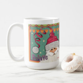Roligt Whimsique Santa Girly Rosa Tro Kaffemugg