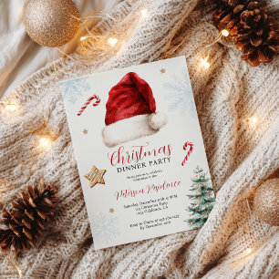 Roligt Whimsique Santa Hat-julmiddag Party Inbjudningar