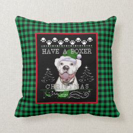 Roligt White Boxer-Hund Kudde