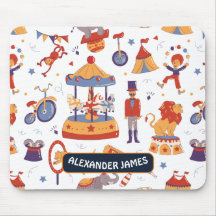 Roligt White Carnival Kids School Circus Mönster