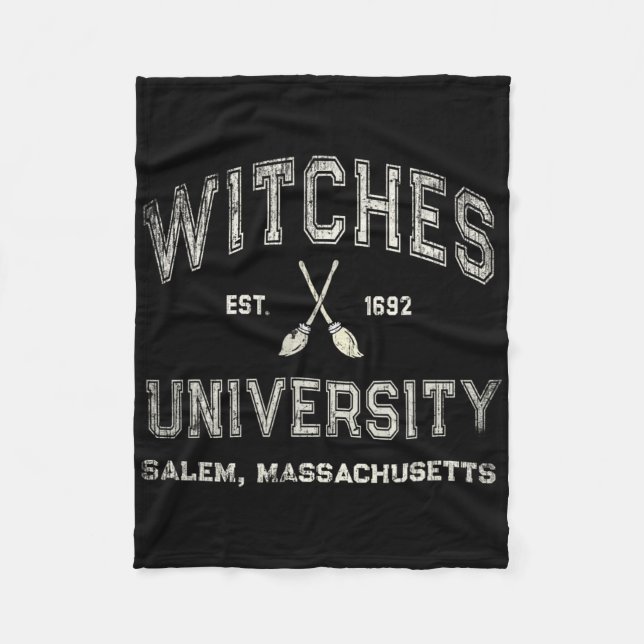 Roligt Wiccan Witches Universiteten Salem Machuset Fleecefilt (Framsidan)