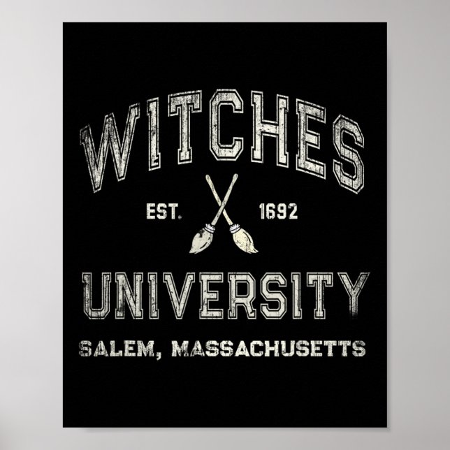 Roligt Wiccan Witches Universiteten Salem Machuset Poster (Framsidan)