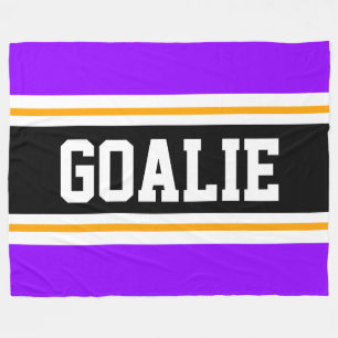 Roligt Wide Bright Lila Black GOALIE Tävla Rand Fleecefilt