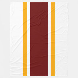 Roligt Wide Deep Red Gult Tävla Rand på vitt Fleecefilt