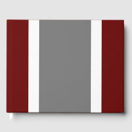 Roligt Wide Grått White Tävla Rand på Mörk Red Gästböcker