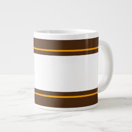 Roligt Wide White Orange Brown Tävla Rand Jumbo Mugg