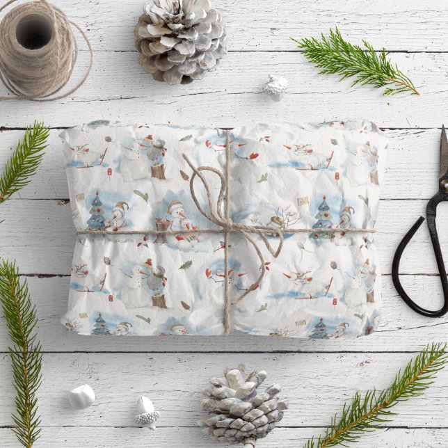 Roligt Winter Snögubbe Kids Tecknad jul Mönster Presentpapper (Skapare uppladdad)