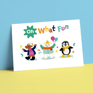 Roligt Winter Wonderland Barns födelsedag Party In Inbjudningar