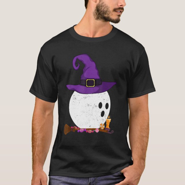 Roligt Witch Bowling Halloween Costume Bowling Pla T Shirt (Framsida)