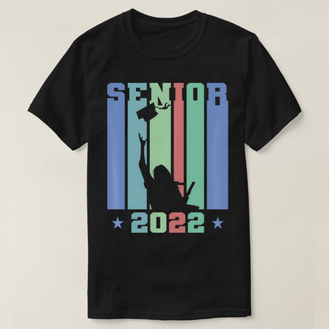 Roligt Womens Class of 2022 Senior Studentmössa &  T Shirt (Design framsida)