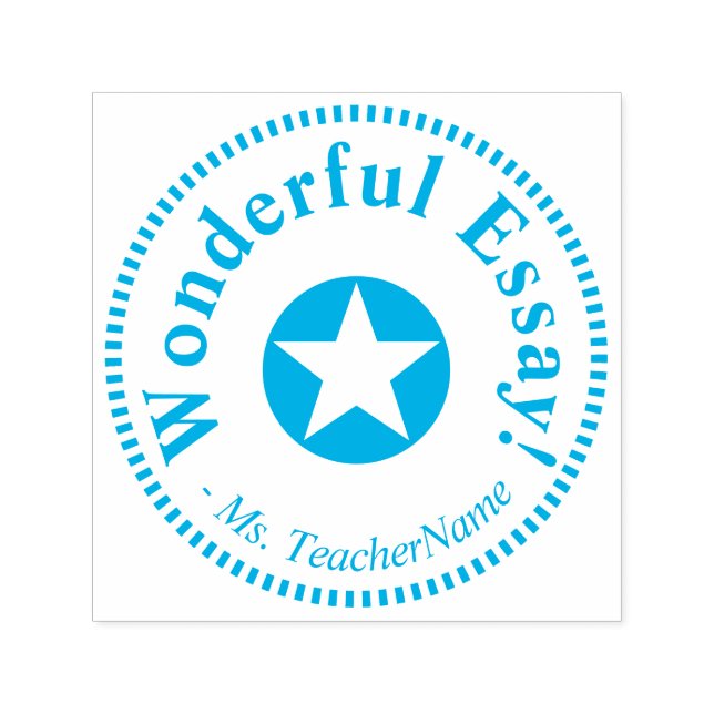 Roligt "Wonderful Essay" + Anpassningsbar Tutor Na Självfärgande Stämpel (Design)