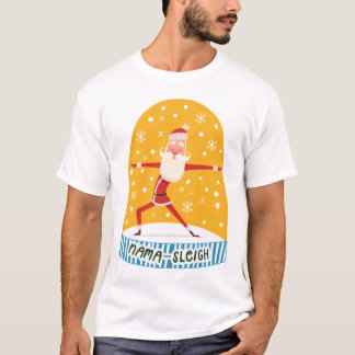  Roligt Yogi Yoga Santa Nama-Sleigh Snö Globe T Shirt