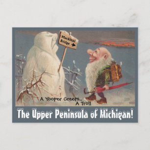Roligt Yooper Upper Peninsula Michigan POSTCARD Vykort