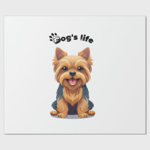 Roligt Yorkshire Terrier-illustration av hundliv Presentpapper