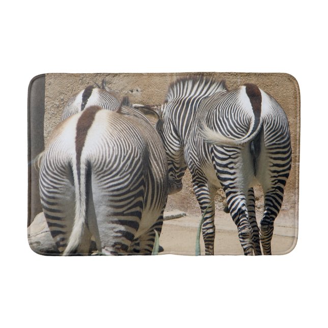 Roligt Zebra Bath Mat! Badrumsmatta (Framsidan)