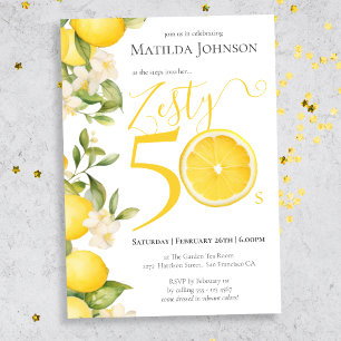 Roligt Zety Lemon 50:e Födelsedagsfesten Inbjudningar
