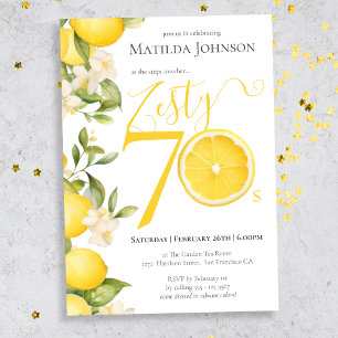 Roligt Zety Lemon 70:e Födelsedagsfesten Inbjudningar