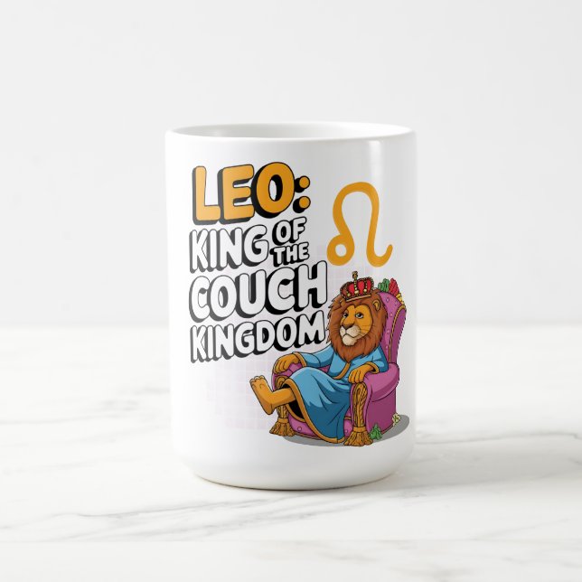 Roligt Zodiac Leo-design Kaffemugg (Center)