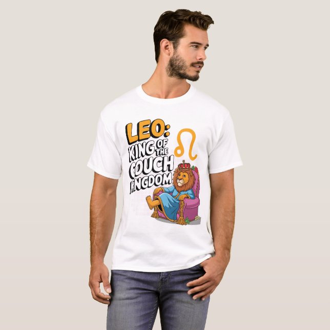 Roligt Zodiac Leo-design T Shirt (Hel framsida)