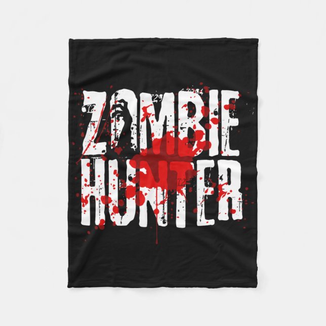 Roligt Zombie Hunter Design for Boys Girls Hallowe Fleecefilt (Framsidan)